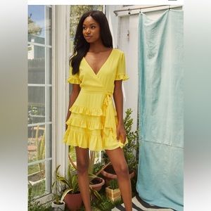 Lulus feeling butterflies yellow dress
